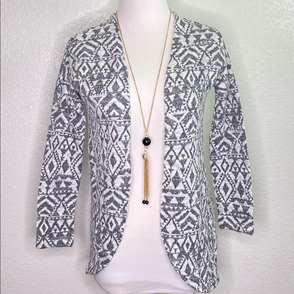 H&M LOGG women’s cardigan grey white size 8